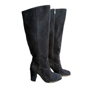 NWOB Vince Camuto Womens Pearlanie Suede Knee High Black Boots Size 5M